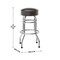 Emma and Oliver Retro Backless Double Ring Chrome Restaurant Dining Barstool